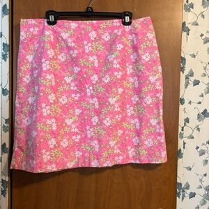 Lilly Pulitzer Pink Floral Midi Skirt